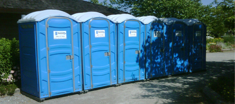 blue porta potties